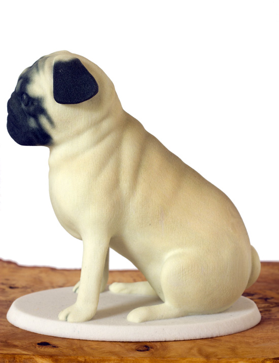 3d printed unique pug sculpture by Mon Petit Chien
