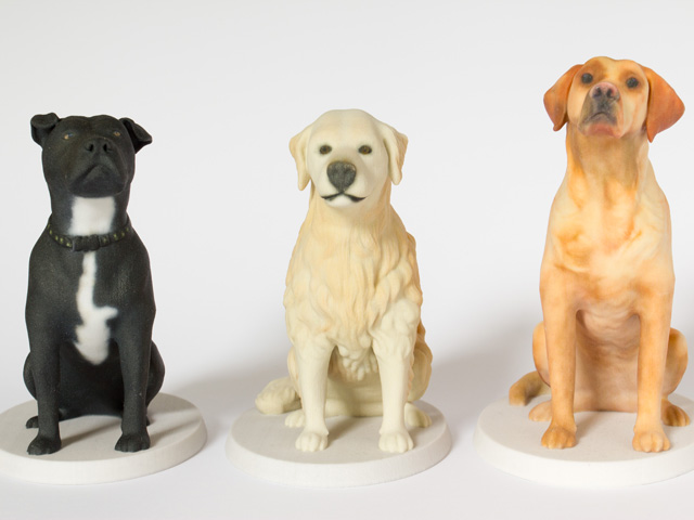 Unique dog 3d printed memorial sculpture in large size by Mon Petit Chien
