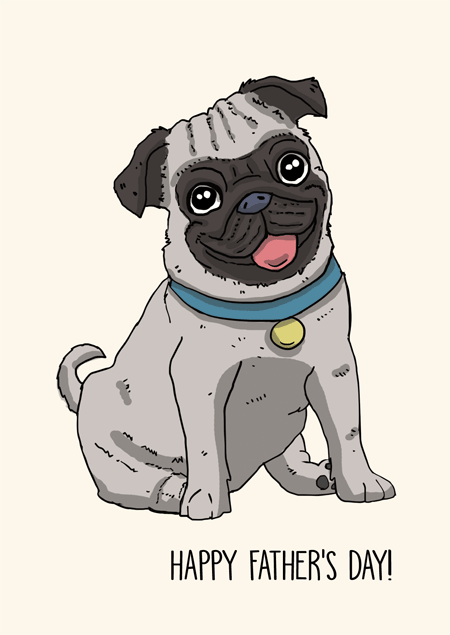 Pug father's day card by Mon Petit Chien