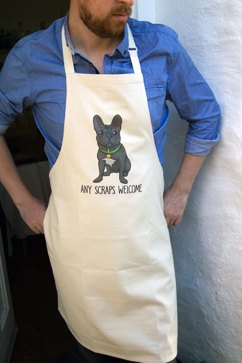 Frenchie apron makes a great Father's Day gift by Mon Petit Chien