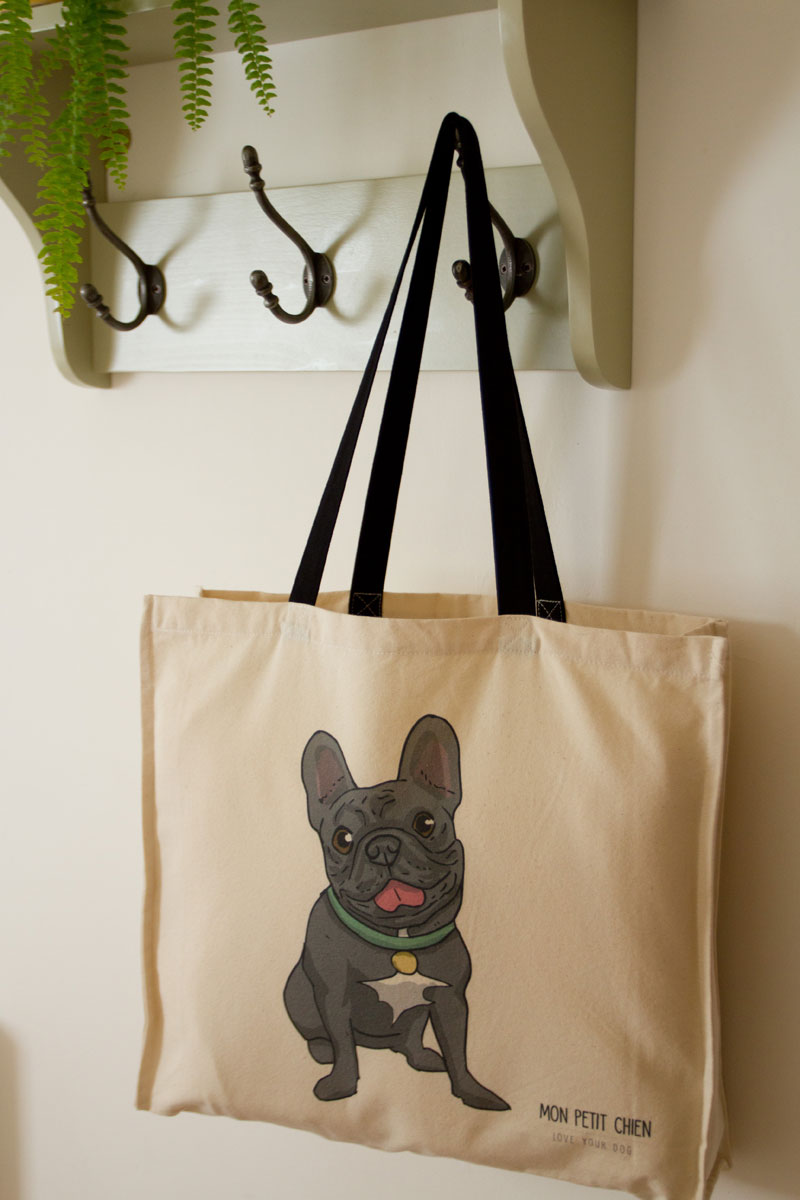 French Bulldog long handled shopping bag by Mon Petit Chien