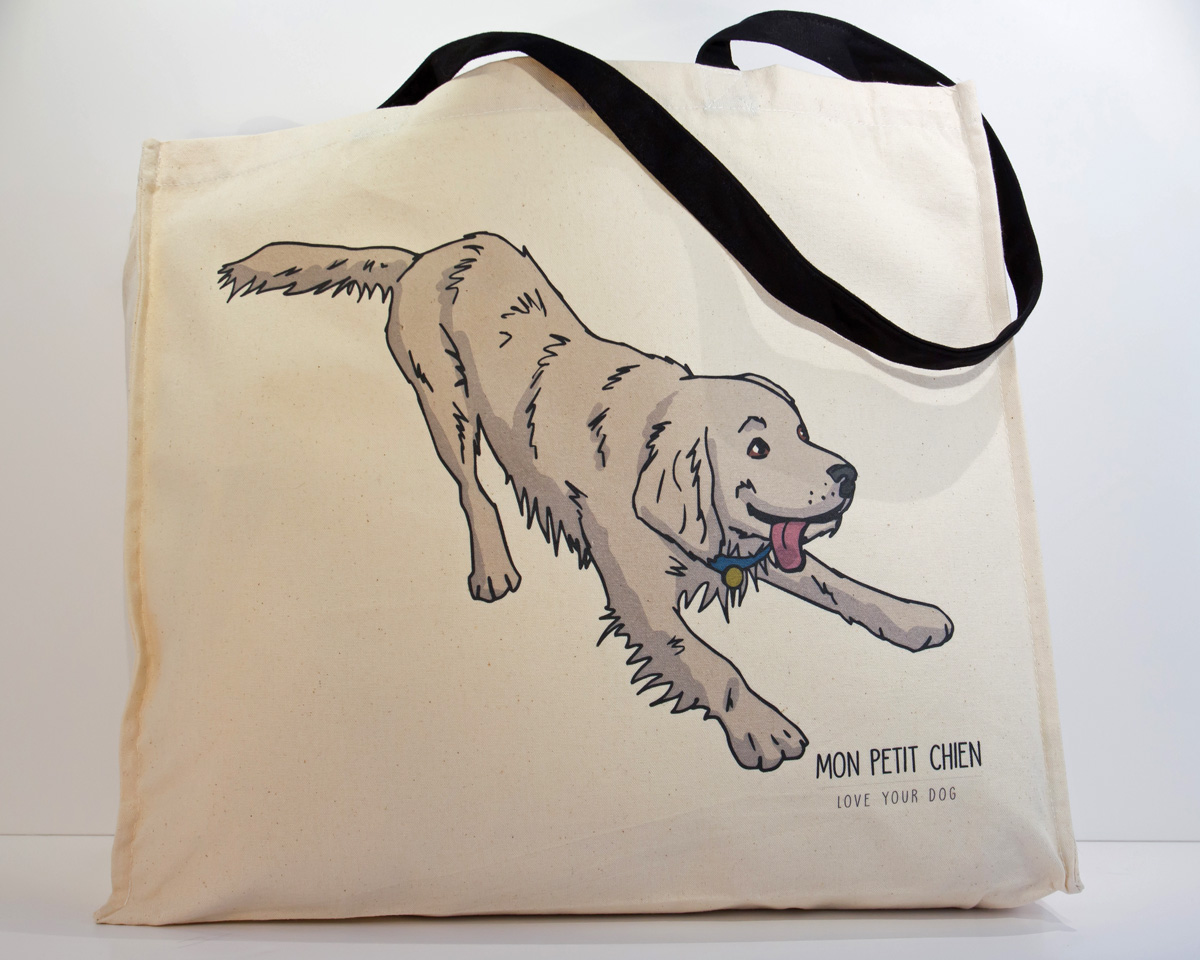 Golden Retriever shopping bag tote by Mon Petit Chien