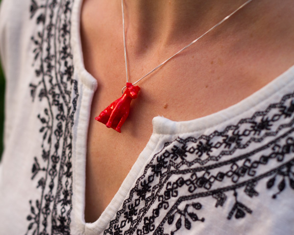 jack russell necklace in red