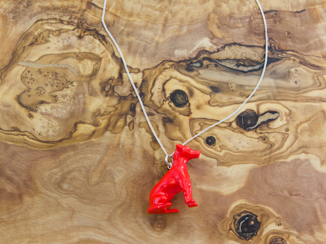 jack russell necklace in red