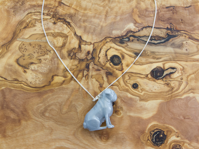 Pug necklace in silver