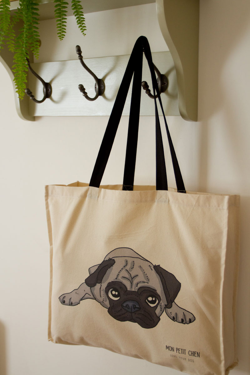 Pug tote bag by Mon Petit Chien
