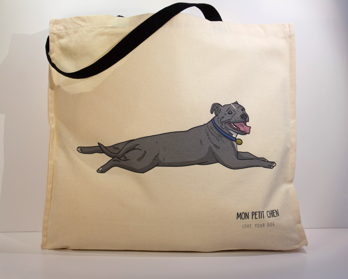 Staffie shopping bag by Mon Petit Chien